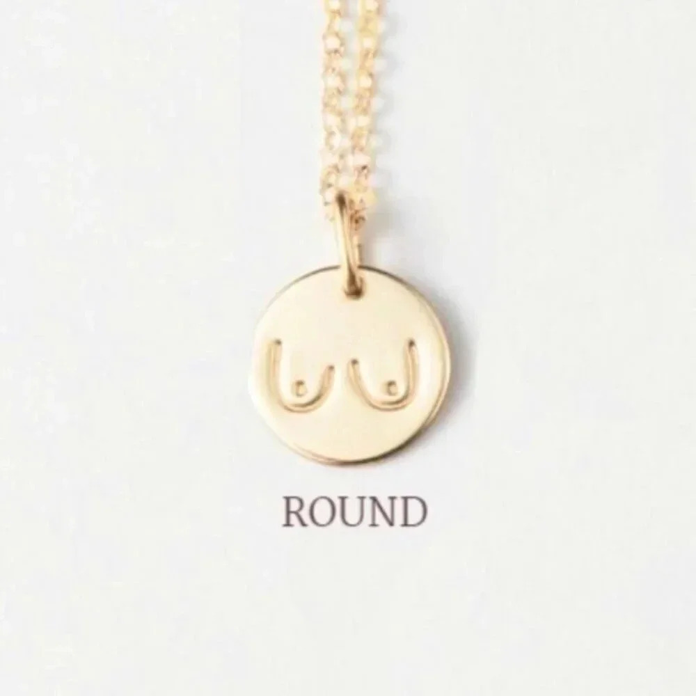 Round Boobs Body Positivity Charm Disc Necklace